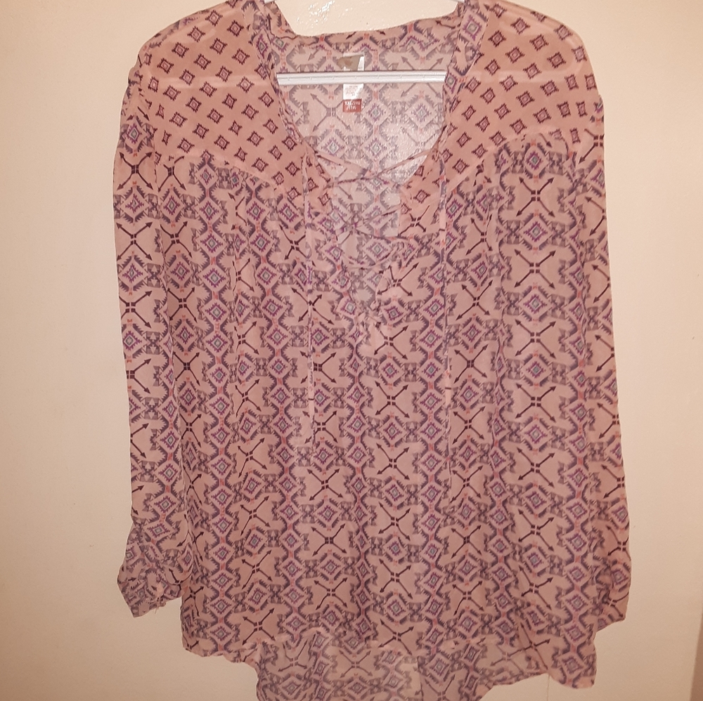 3/4 sleeve peach tunic